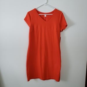 Hot orange tshirt dress